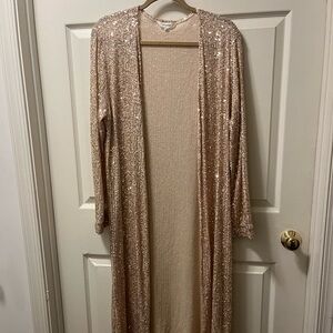 Amaryllis Beige Sequin Trim Cardigan
